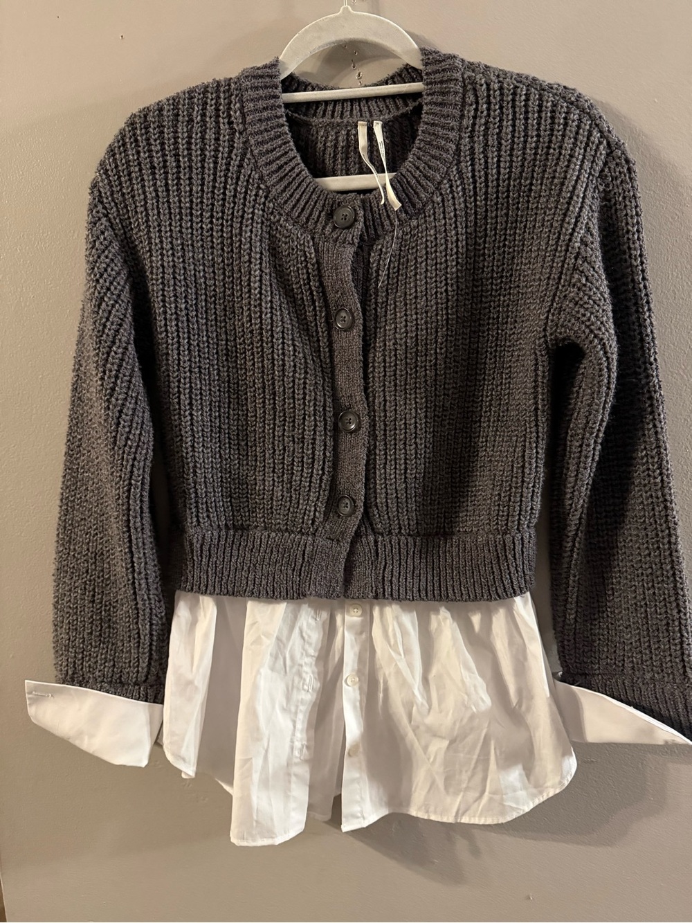 Anthropologie Cropped Twofer Cardigan Sweater size S  Adk M26